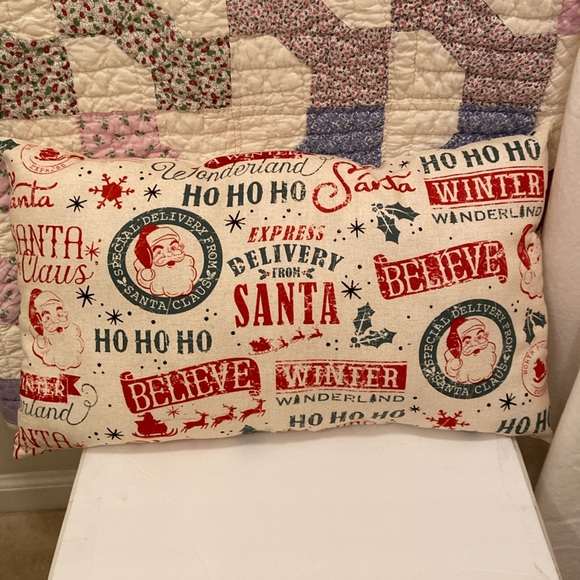 Handmade Santa Pillow 20”x11.5” Christmas - Picture 1 of 6